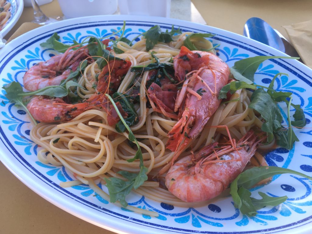 Seafood pasta in Capri